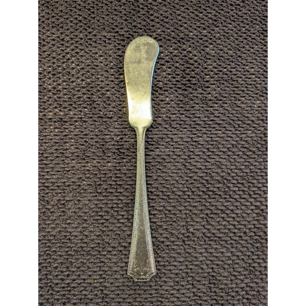 Vintage National Silver Co Art Deco Butter Spreader Silver Plated Geometric